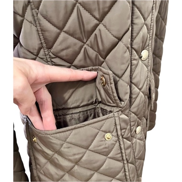 Women’s Quilted Calvin Klein Puffer Coat Olive Green Size XS - Picture 6 of 10